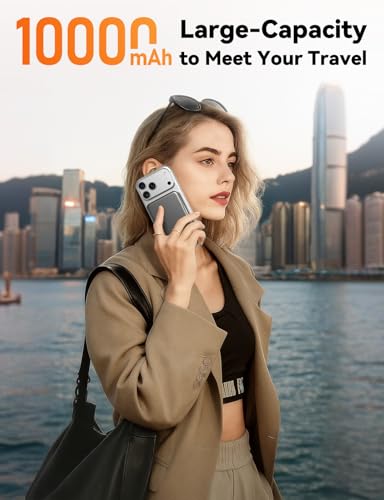 For Magsafe Power Bank, 10000mAh Wireless Portable Charger, Magnetic Power Bank Battery Pack with 20W PD USB-C Fast Charging, Travel Essential Charger Compatible with iPhone 17/16/15/14/13/12, Gray - Image 3