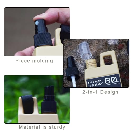 Camp Mini Spray Bottles with Hanging Buckle - 4 Pcs Refillable Dispenser Bottle with Molle Clip Strap2