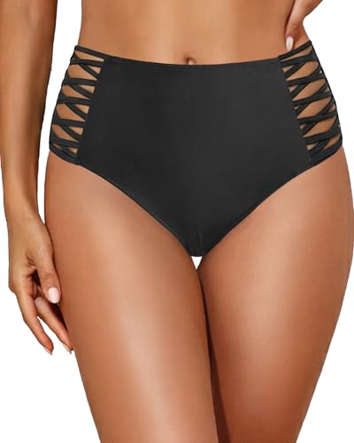 Holipick Women Black High Waisted Bikini Bottoms Tummy...