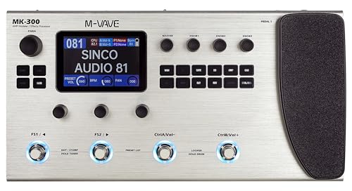 M-VAVE MK-300 Guitar Bass AMP Modeler & Effects Processor with 320+ Effects, 160 Presets, Looper, Drum Machine, USB/BT 10H Battery for Live/Recording
