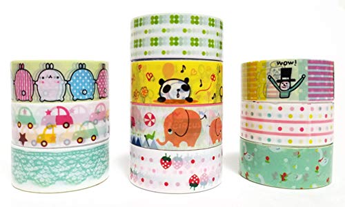 Box Of 60 Rolls Cartoon Design Washi Tapes Set,Decorative Masking Washi Tapes Adhesive Scrap Booking Sticker School/Party Supplies Diy Arts Crafts Decoration And Kid Gifts #TOP5
