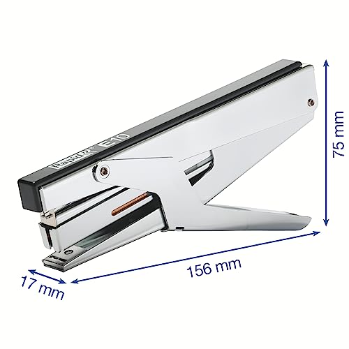 Rapid 21310400 Heftzange E10, Kunststoff/Metall, 10 Blatt, chrom