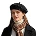 CHICTRY Bling Sequins Beret French Artist Beanie Cap Newsboy Hat for Fancy Dress Festival Party Black One Size