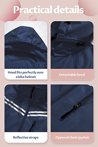 Image of CREATMO US Women's Sun Jackets Lightweight Packable Shirts UPF 50+ Hoodie Reflective Cycling Jacket With Detachable Hood