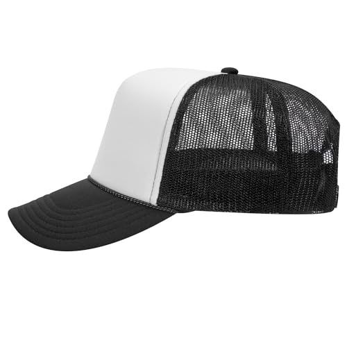 Image of OTTO Polyester Foam Front 5 Panel High Crown Mesh Back Trucker Hats in 97, Bulk, Wholesale
