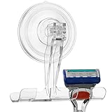 ANDGOO Razor Holder for Shower, Powerful Suction Cup Hooks for Towel, Loofah, Shaver, Suction Cup Hanger, No-Damage Wall Holder for Bathroom, Kitchen, No Drilling, Easy Install & Reusable, Clear