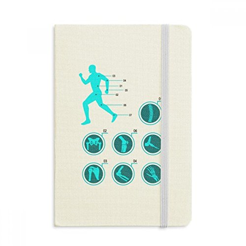 DIYthinker Knochenbau Menschliche Illustration Notebook Stoff Hard Cover Klassisches Journal Tagebuch A5 A5 (144 X 210mm) Mehrfarbig
