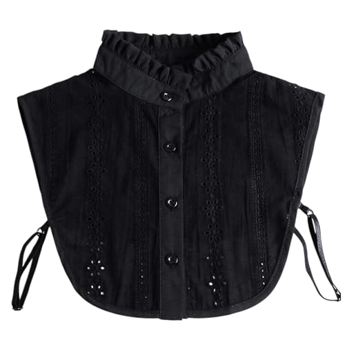 TUONYIS Fake Kragen Abnehmbare Bluse Falscher Kragenausschnitt Damen Halb Falscher Top Fake Kragen Abnehmbare Kragen Halb Hemd Bluse Top Stehkragen für Pullover Kragenlose Kleidung Schwarz, One size TUONYIS Fake Kragen Abnehmbare Bluse Falscher Kragenausschnitt Damen Halb Falscher Top Fake Kragen Abnehmbare Kragen Halb Hemd Bluse Top Stehkragen für Pullover Kragenlose Kleidung Schwarz, One size