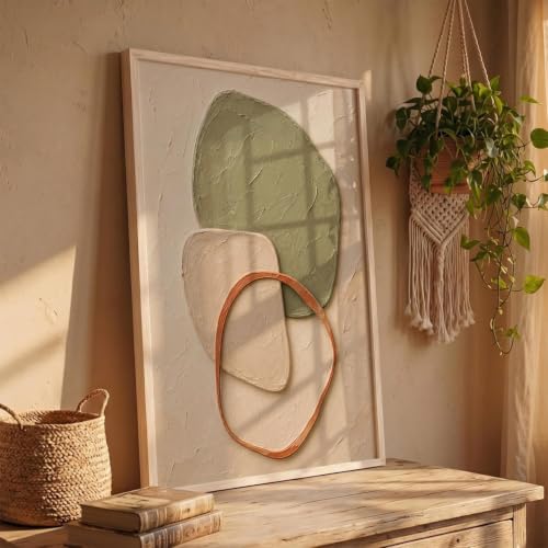 Image of kotart Decorative Boho Wall Art Painting With Frame | Boho Painting For Living Room Bed Room Hotel Wall Decor Digital Reprint (26X38 inch)