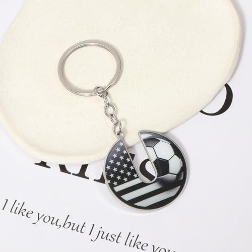 Bag Charms Initial A-Z Letter Keychain Bag Charm Soccer Keychain for Handbags Sports Bag