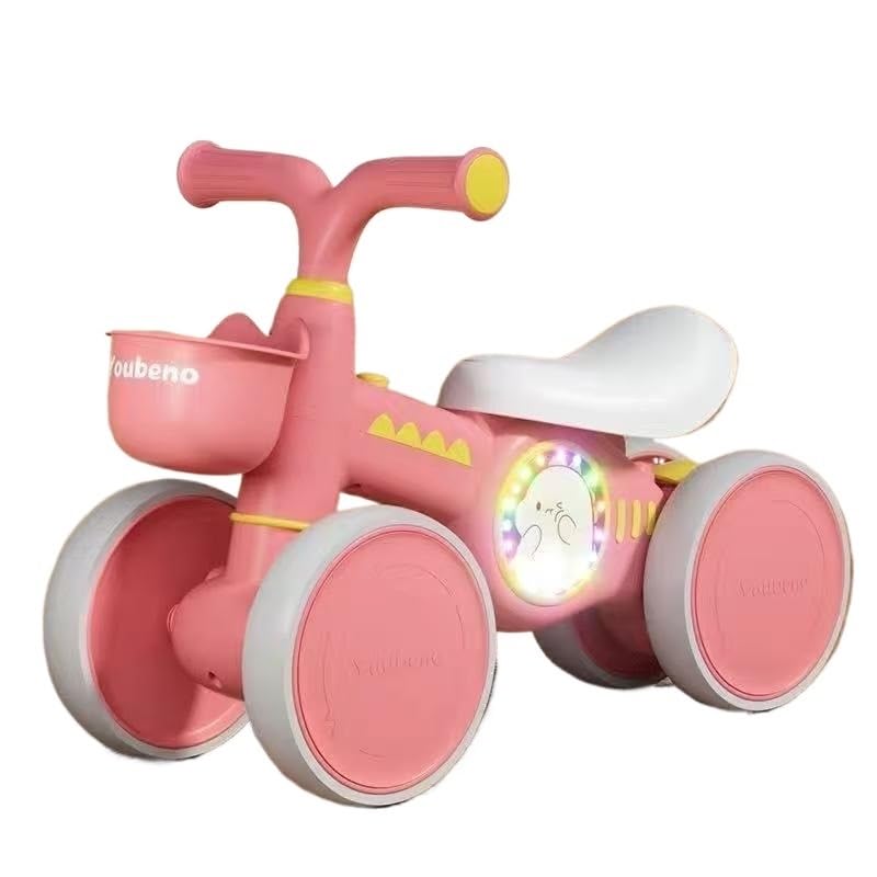 Bicicletas sin pedales para niños pequeños con cesta delantera y luces integradas