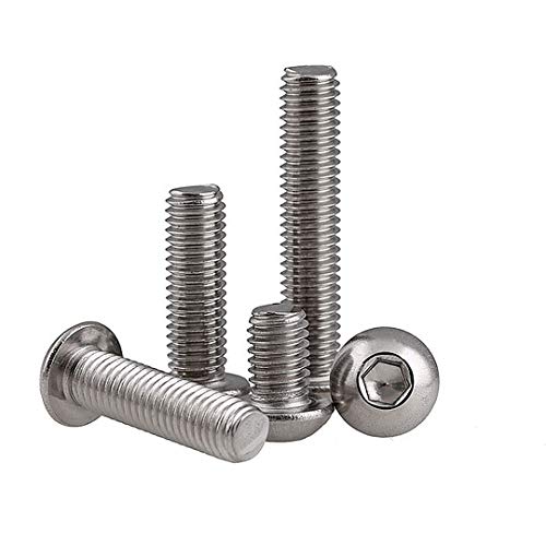 BOZONLI Button Head Bolts Stainless Steel Socket Allen Key Dome Head Bolt Machine Screws, M2.5 * 40mm,50 pcs