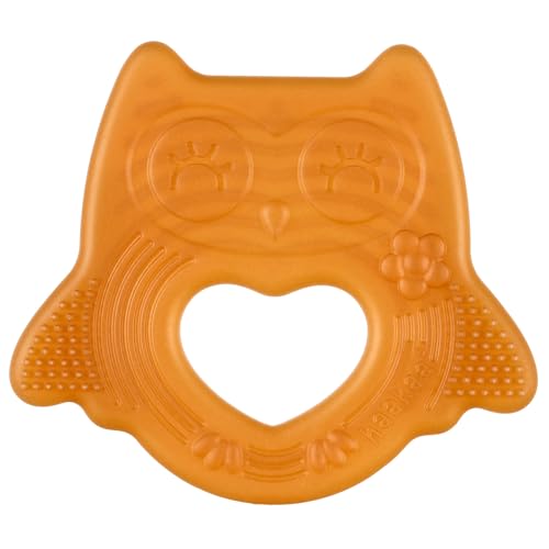 Image of haakaa Silicone Owl Teether,Food-Grade Smiling Teething Toy for Infants, Soft Chew Toys for Babies, BPA Free, Toy for 3 Months+