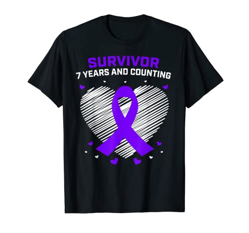 Survivor Hodgkins Lymphoma Survivor 7 ans sans cancer Violet T-Shirt