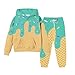 Boys Ice Cream Clothes 2 Piece Outfits Ice Cream Drip Baseball Hoodie and Sweatpants Y2k Cute Preppy Sweatsuit Jogger Sets
