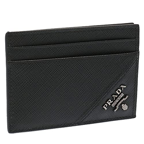 [プラダ] カードケース メンズ 型押しレザー マネークリップ付き 2MC047 QME F0002 SAFFIANO METAL ブラック [並行輸入品]
