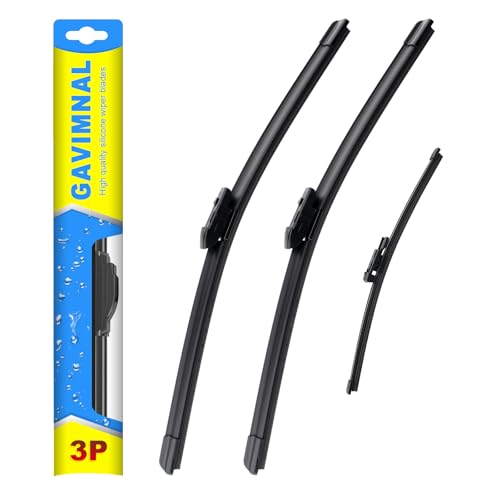Image of Gavimnal Silicone Wiper Blades Fits Land Rover Range Rover 2017-2022 | 24 inch+20 inch Front & 15 inch Rear, All-Weather, Streak-Free, OE-fit, Quiet, Easy One-Click Install