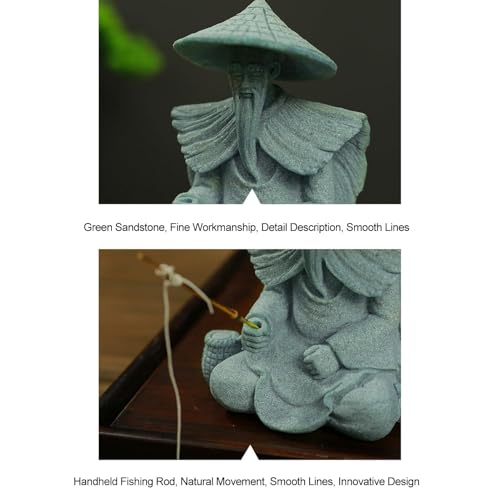 Estatua de Pescador Sentado para Jardín Decorativo miniatura 4