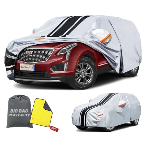 Image of SUV Car Cover Custom Fit for Cadillac XT5 (2016-2026), Waterproof All Weather for Automobiles Full Exterior Cover Rain Sun Snow UV Protector.