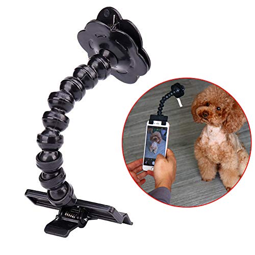 zosenda - Palo de selfie para mascotas, varilla flexible para selfies para perros, accesorios de juguete fotográfico para gatos, accesorio multifuncional para smartphone, clip de fijación para