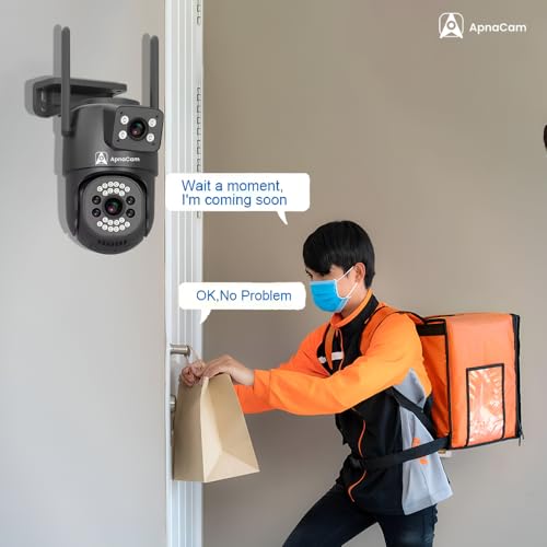 Image of ApnaCam 5MP Outdoor Smart WiFi Wireless IP CCTV Security Camera | Colored Night Vision | 2-Way Audio | Motion Track | Cruise Mode | Support 256 GB Micro SD Card Slot