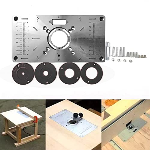 Sunydog Multifunktionale Router Tisch Einlegeplatte Holzbänke Aluminium Holz Router Trimmer Modelle Graviermaschine mit 4 Ringen Werkzeuge