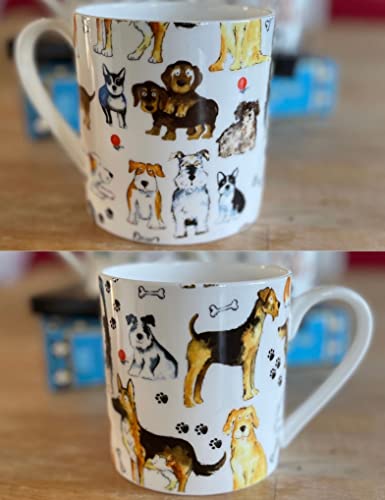 Dreamair 1 Pint Fine Bone China Mug Dogs, 4 Inches
