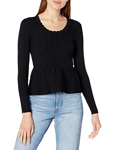 Emporio Armani Women's Viscose Embroidered Pullover, Black, 40
