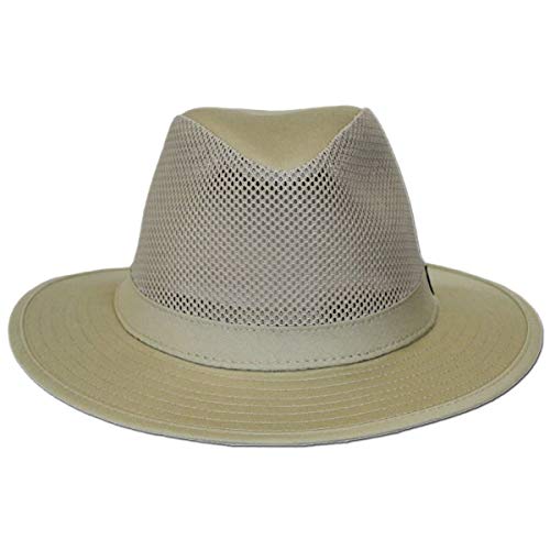 Panama Jack Original Mesh Safari Hat, 2 1/2" Brim, Upf (Spf) 50+ Sun Protection (Medium) Khaki #TOP5