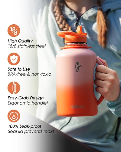 Image of Coolflask 64 oz Water Jug with Handle, Half Gallon Insulated Water Bottle