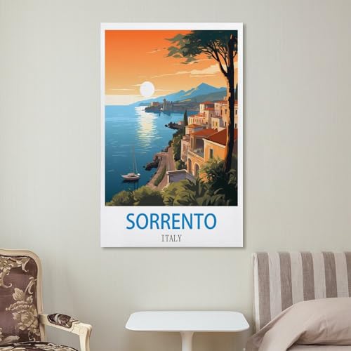 Affiche murale Sorrento Italie décoration chambre moderne toile vintage 50x75