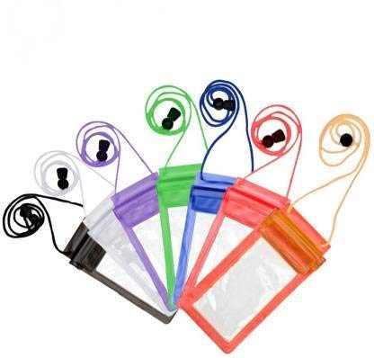 Packman 100% Waterproof and Dustproof Plastic Pouch Mobile Cover Use in Rainy Seasons for Rain Protection |mobiles up to 6.5 inches - Pack of 2 (Black)