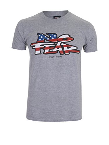 Image of No Fear Men's Stars N Stripes Short Sleeve T-Shirt, Grey (Sports Grey), Medium