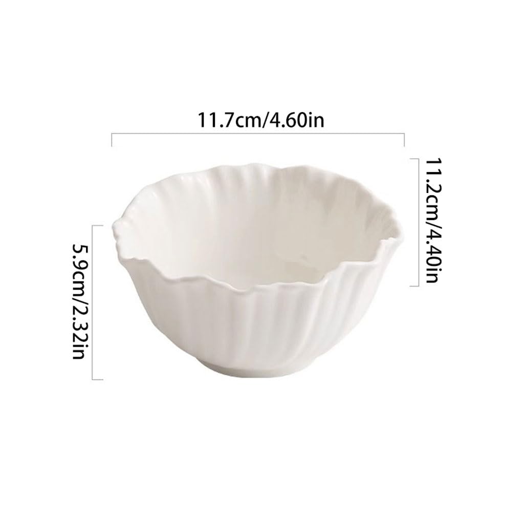 Salatschüsseln Weiße Blumenförmige Suppenschüssel Aus Keramik, Dessertschüssel For Zu Hause, Snackschüssel, Premium-Salatschüssel Abendessenschalen