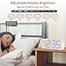 DreamSky Wooden Digital Clock for Bedroom Desk - RGB Loud Alarm Clock for Heavy Sleepers with Volume Control, Large Numbers with Dimmer for Living Room Office, Wood Decor (Plug in Clock)