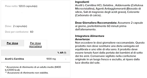 Prozis Acetyl Carnitine 1000 mg 120 capsule (2 x 60) - brucia grassi dimagrante - Image 3