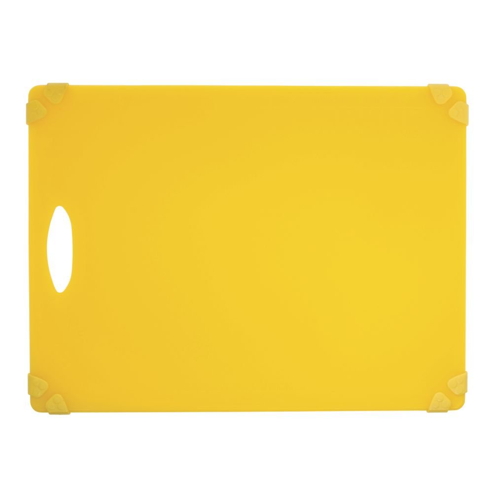 Kratos by Yellow Cutting Board with Non-Slip Grippers - 15" L x 20" W x 1/2 H by HUBERT – Plastic, Yellow, Model 1520-AL-YL