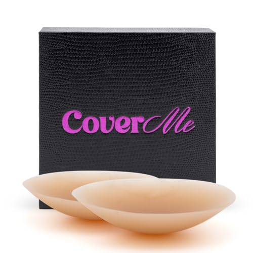 Image of coverme Nipple Covers, Silicone Sticky Pasties for Women, Skin-Tone Adhesive with Travel Case, Ultra-Comfort, Reusable!