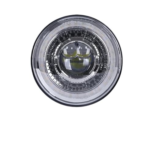 Image of HXVGEGKPYK Front Headlight Cluster Universal 7 Inch H4 LED Headlamp Waterproof Vehicle Lighting Parts Round Headlight High Brightness Auto Head Lamp Assembly Car Headlamp(1pcs Sliver)