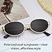 Dollger Trendy Polarized Oval Sunglasses for Women Men Retro Y2k Small Oval Gold Frame Shades Black