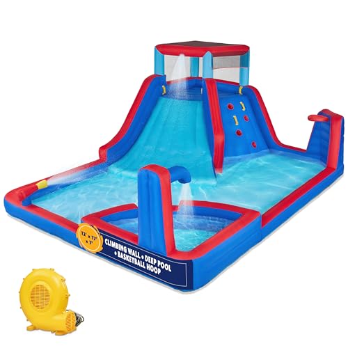 Sunny & Fun Four Corner Inflatable Water Slide Park –