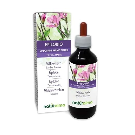 Epilobio (Epilobium parviflorum) hierba Tintura Madre sin alcohol Naturalma - Extracto líquido gotas 200 ml - Complemento alimenticio - Vegano
