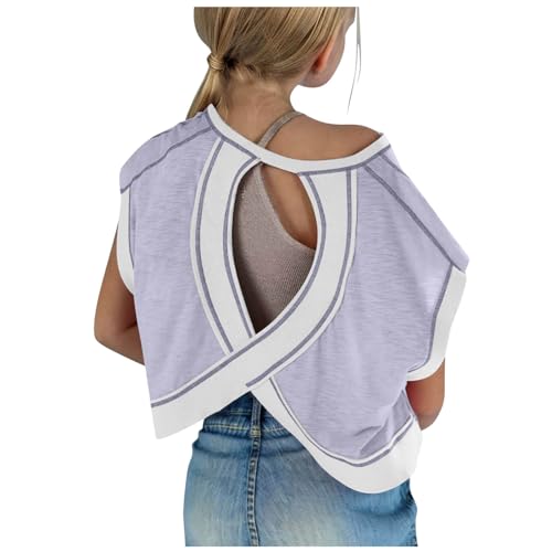 Girls Open Back Tops Long Sleeve Workout Shirts Crop Running Tshirt Y2K Yoga Tees Preppy Fashion Athletic Clothes