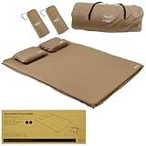 Hilander(ハイランダー) 8cm インフレーターマットDX ダブル 枕セット アウトドア 自動膨張 ダブル 新ロゴ