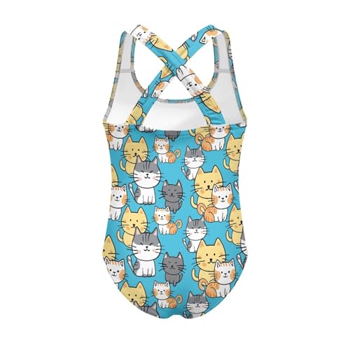 Image of Girls One Piece Swimsuit Teens Cross Back Summer Beach Wear for 5-14Y