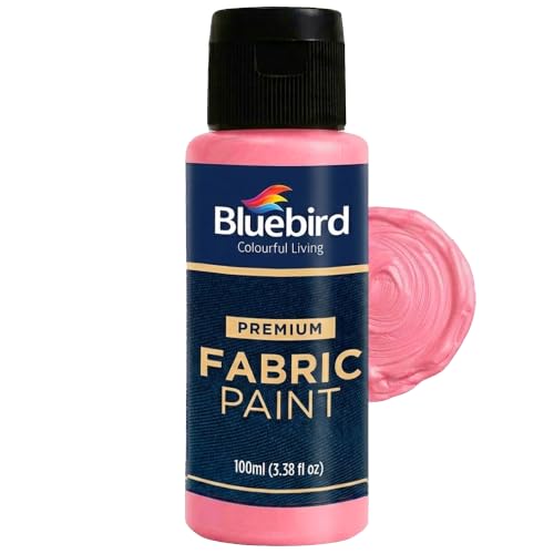 Image of BLUEBIRD Fabric Paint Iridescent Fluorescent Lively Pink - 3.4 Fl Oz / 100 ML