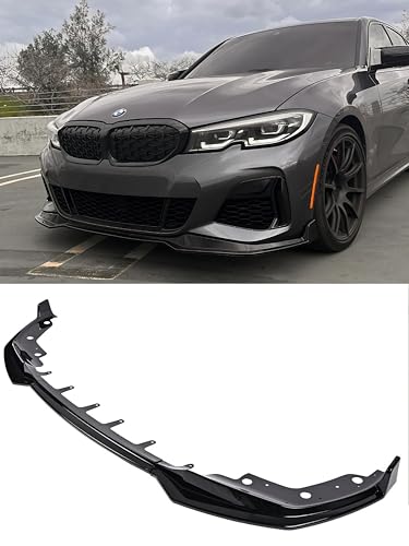 G20 M340i 330i Front M Bumper Lip Splitter Spoiler Gloss Black Compatible for 2019-2022 BMW 3 Series M Bumper Only – High-Performance Aerodynamic Design, Durable Construction, Easy Installation