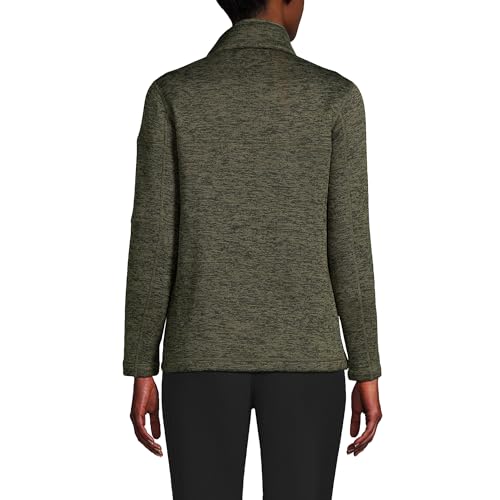 Lands' End Women's Sweater Fleece Quarter Zip Pullover Coat2