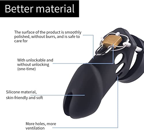 Silicone Chastity For Men Breathable Chastity Device，Cock Cage Chastity Devices Lightweight Sexual Wellness Sweater-006 #TOP5