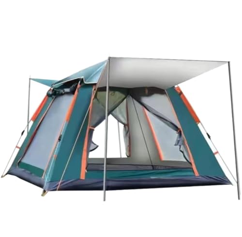 ワンタッチテント 2/3/4/5/6人用 簡易 紫外線防止 フロントホール付き 軽量 通気性 防風防水 通気性に優れ 超軽量 テント マット付き 収納袋付き 日陰 可愛い 家族旅行キャンプ 野外ピクニック 公園花見用 ポップアップ (グリーン,3-6人サイ